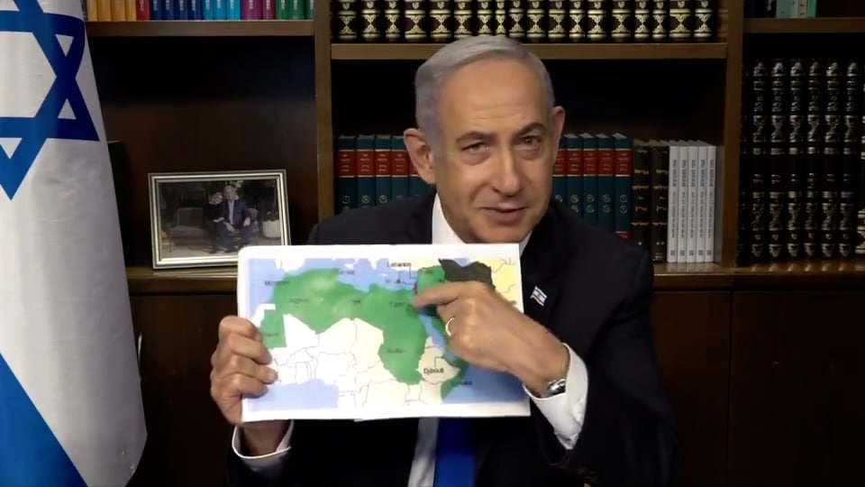 Netanyahu montre une carte du Maroc sans le Sahara