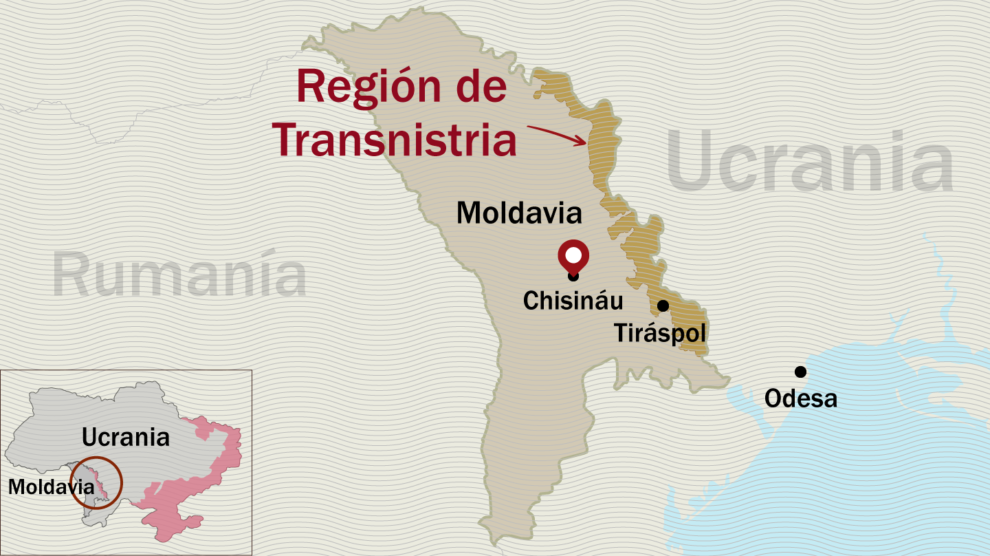 Carte de la région Transnistria en Moldavie