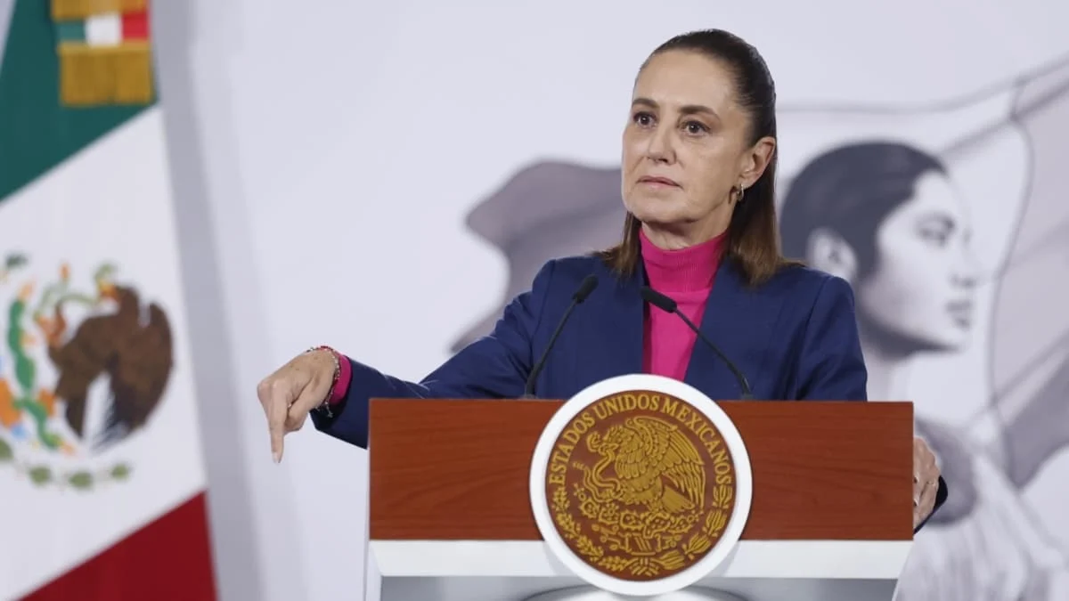La presidente mexicana, Claudia Sheinbaum, en su rueda de prensa de este miércoles.