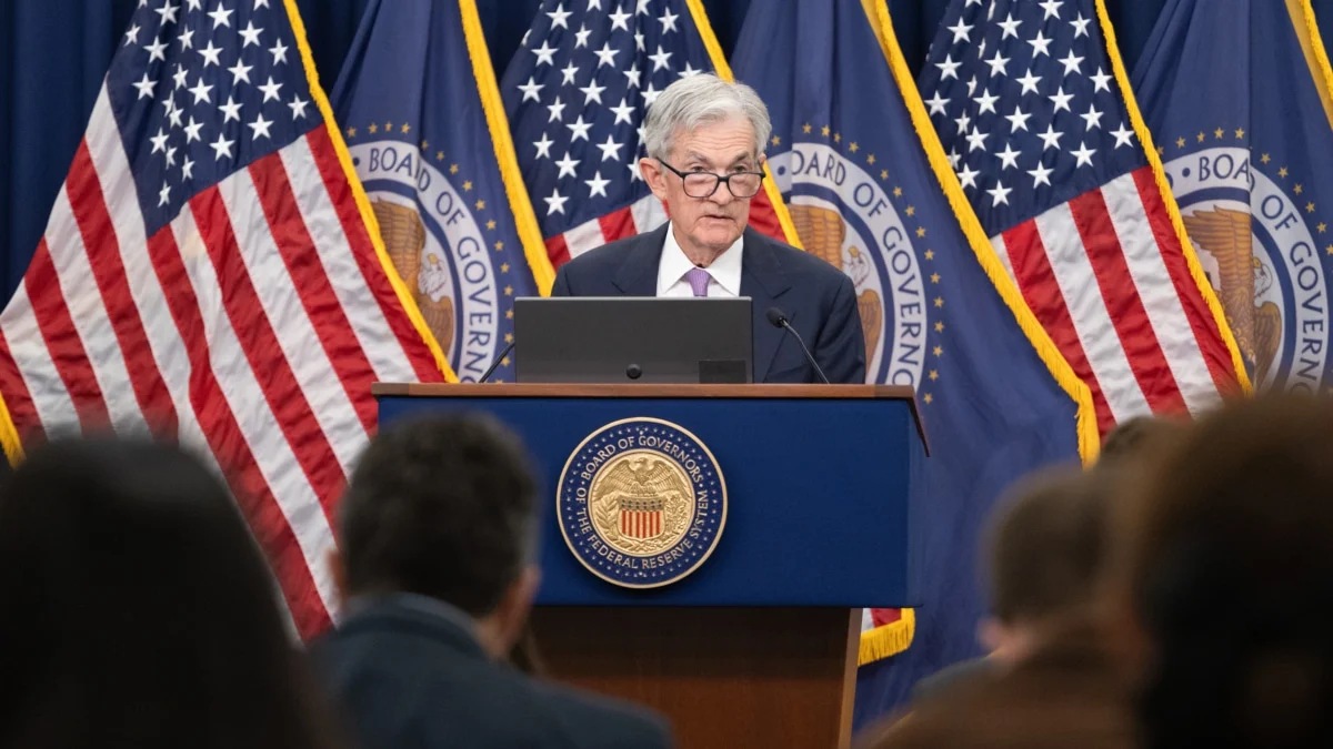 Jerome Powell, presidente de la Reserva Federal, en una rueda de prensa reciente