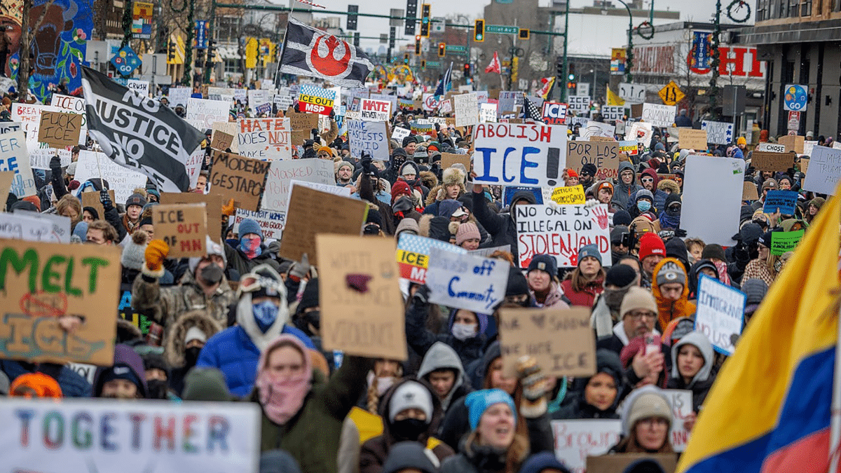 Manifestación en Minneapolis contra el ICE el pasado sábado.