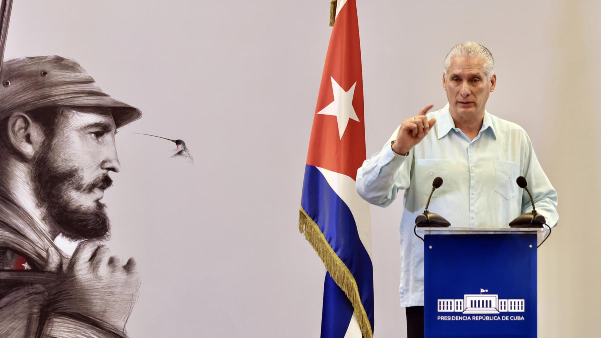 Rueda de prensa de Miguel Díaz-Canel en La Habana (Cuba).