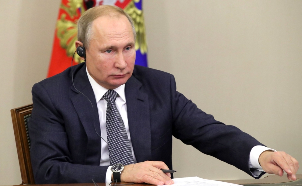 Le président russe Vladimir Poutine lors de l'inauguration du gazoduc « Siberian Power 1 » en 2019