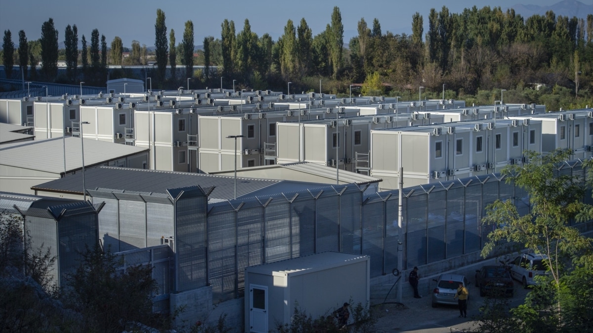 El centro de inmigrantes en Gjader, a unos 50 kilómetros de Albania, en una imagen de archivo