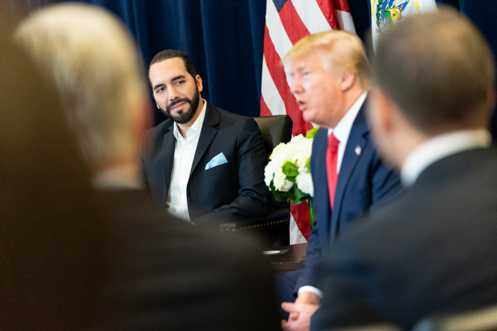Le président américain Donald Trump avec son homologue salvadorien Mayib Bukele