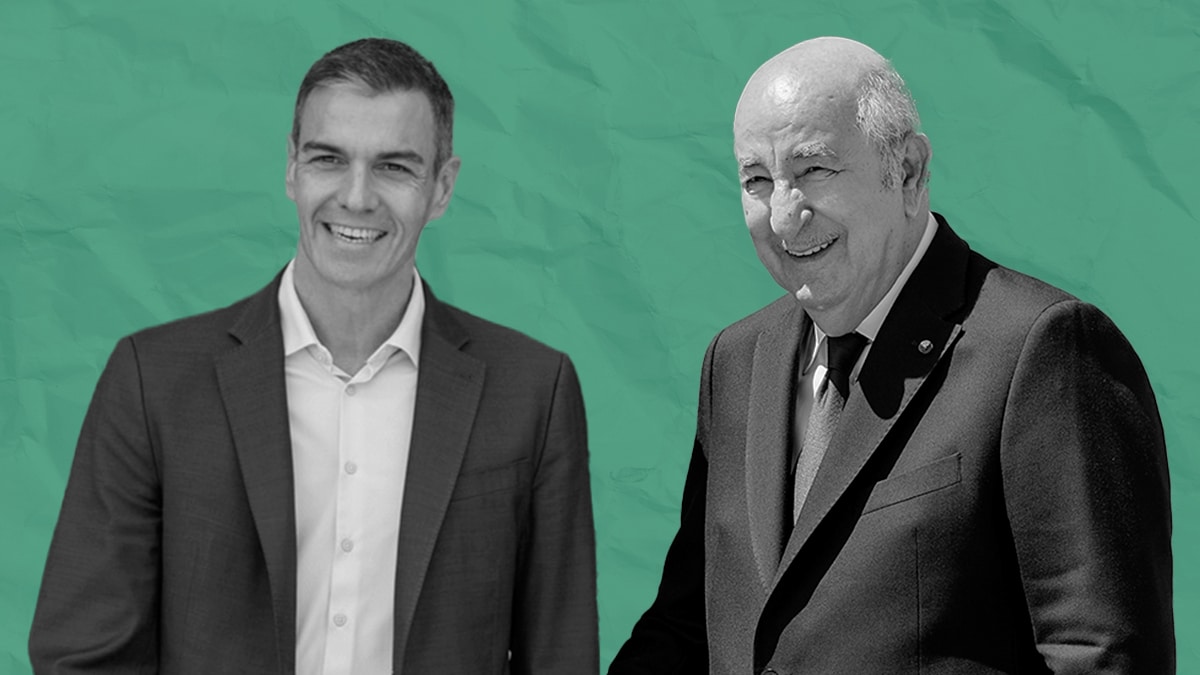 El presidente del Gobierno, Pedro Sánchez, y el presidente argelino, Abdelmadjid Tebboune