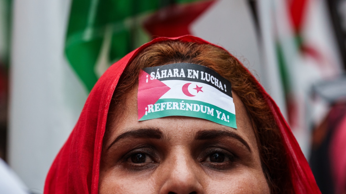 Manifestación ‘50 años de resistencia del pueblo saharaui’, a 15 de noviembre de 2025, en Madrid (España).